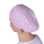 Chirurgenhaube mit rosa Bändern für kurzes oder langes Haar