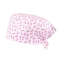 Chirurgenhaube mit rosa Bändern für kurzes oder langes Haar