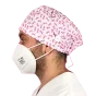 Chirurgenhaube mit rosa Bändern für kurzes oder langes Haar