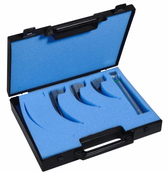 Laryngoskop Kit F / O, 3-Blatt-Miller n00, 0,1 und 1 Griff Holtex
