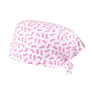 Chirurgenhaube mit rosa Bändern für kurzes oder langes Haar