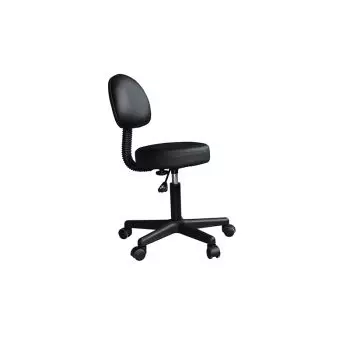 Klassischer Dreh-Hocker mit Rückenlehne