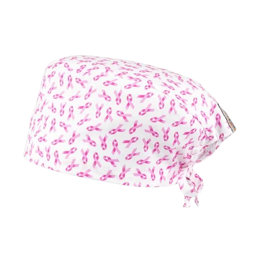 Chirurgenhaube mit rosa Bändern für kurzes oder langes Haar
