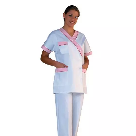 Damenkasack Weiß/Rosa Timme Mulliez