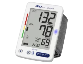 Elektronisches Handgelenk-Blutdruckmessgerät A&D UB-543 – mit Positionsanzeige und großem Display